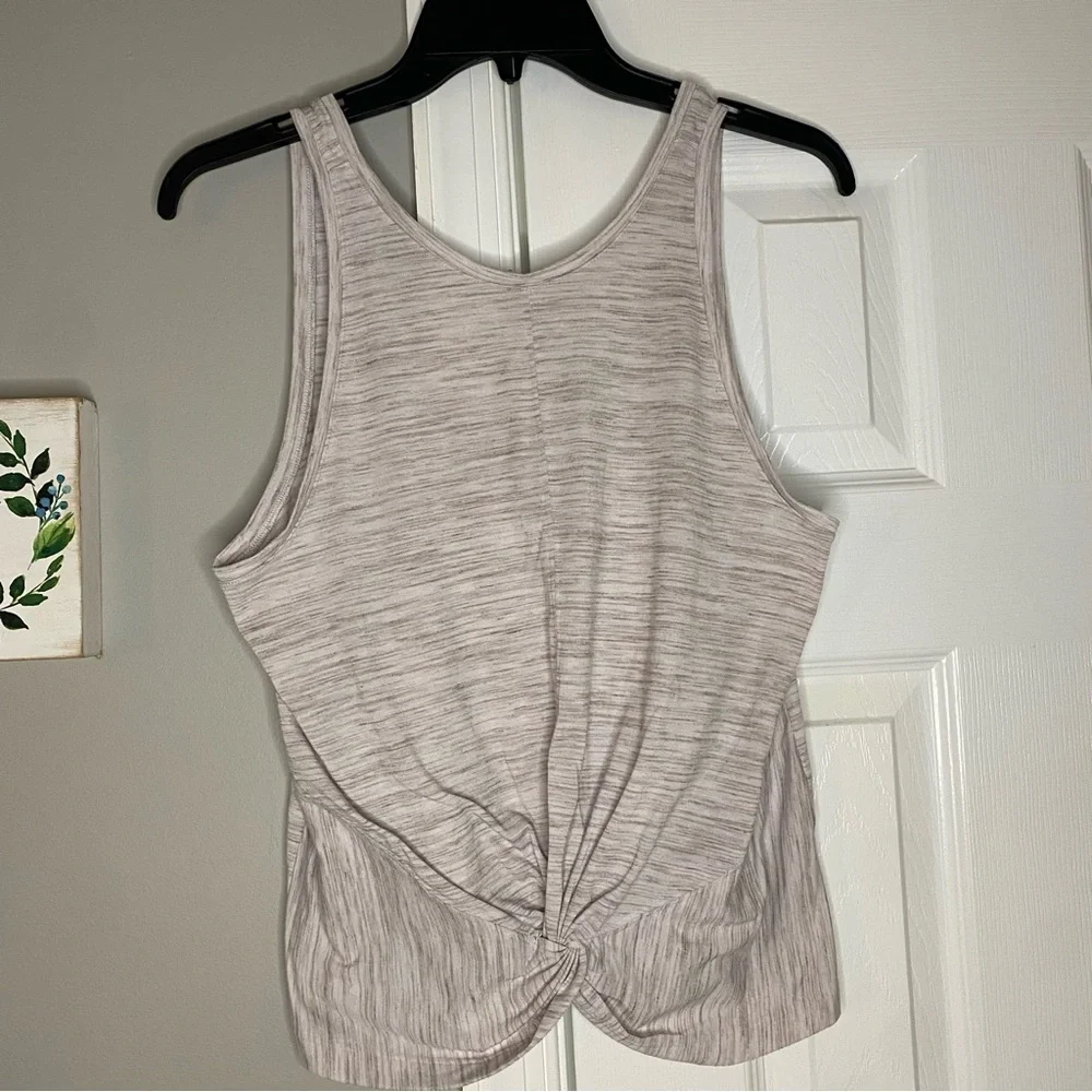 Athleta Essence Spacedye Twist Tank Top Heathered Gray Medium Women’s Workout